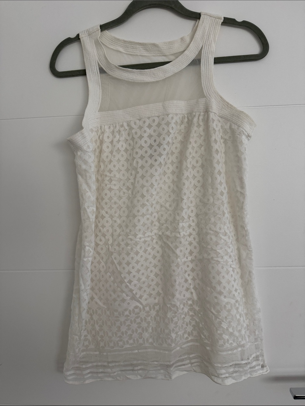 Max Studio White Crochet Swim Coverup